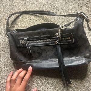 Coach Black and Gray Shoulder Bag